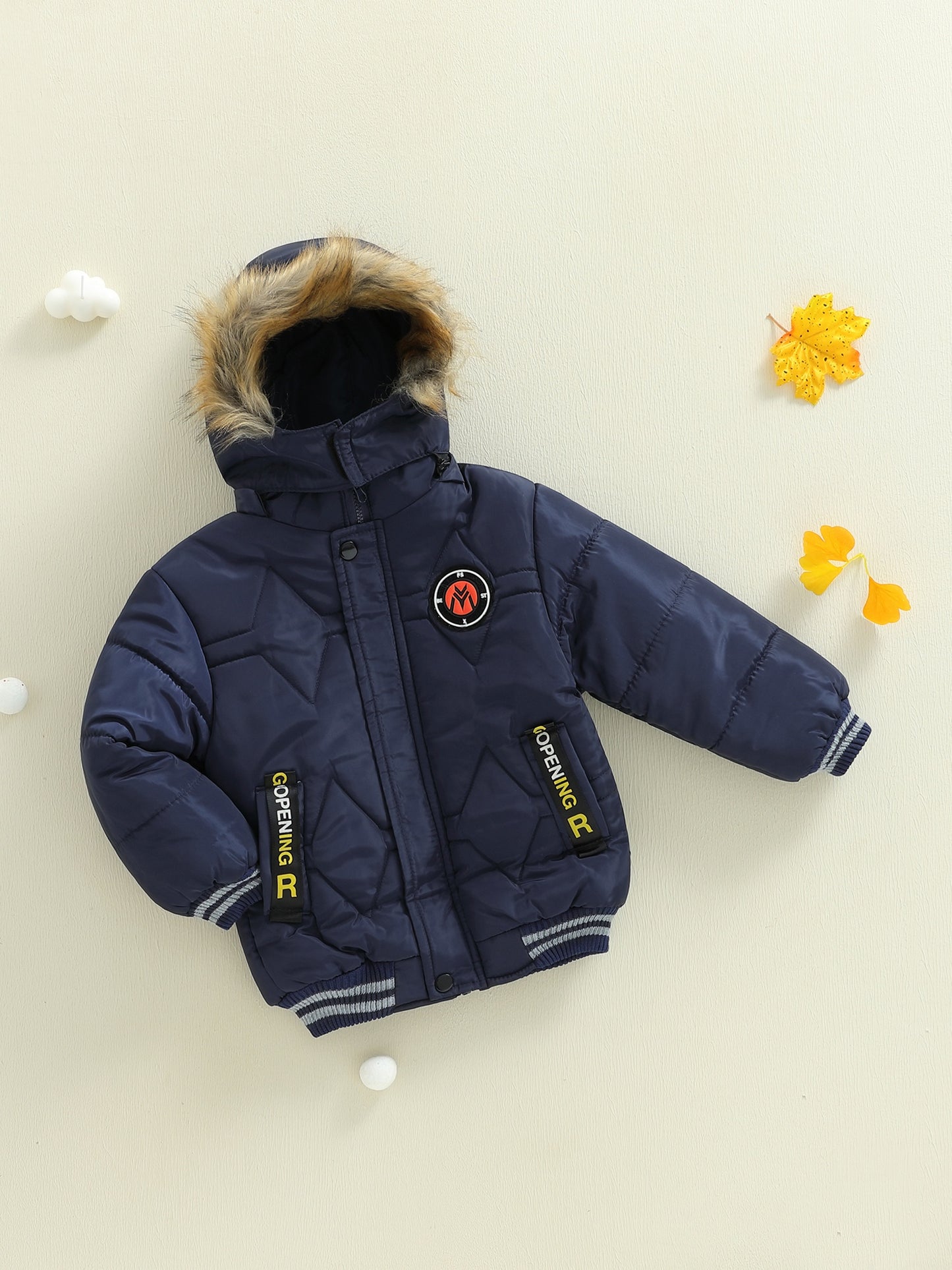 Boys' Thick Insulated Hooded Jacket