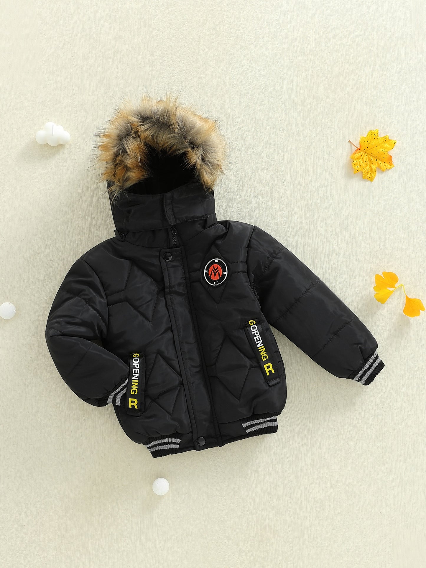 Boys' Thick Insulated Hooded Jacket