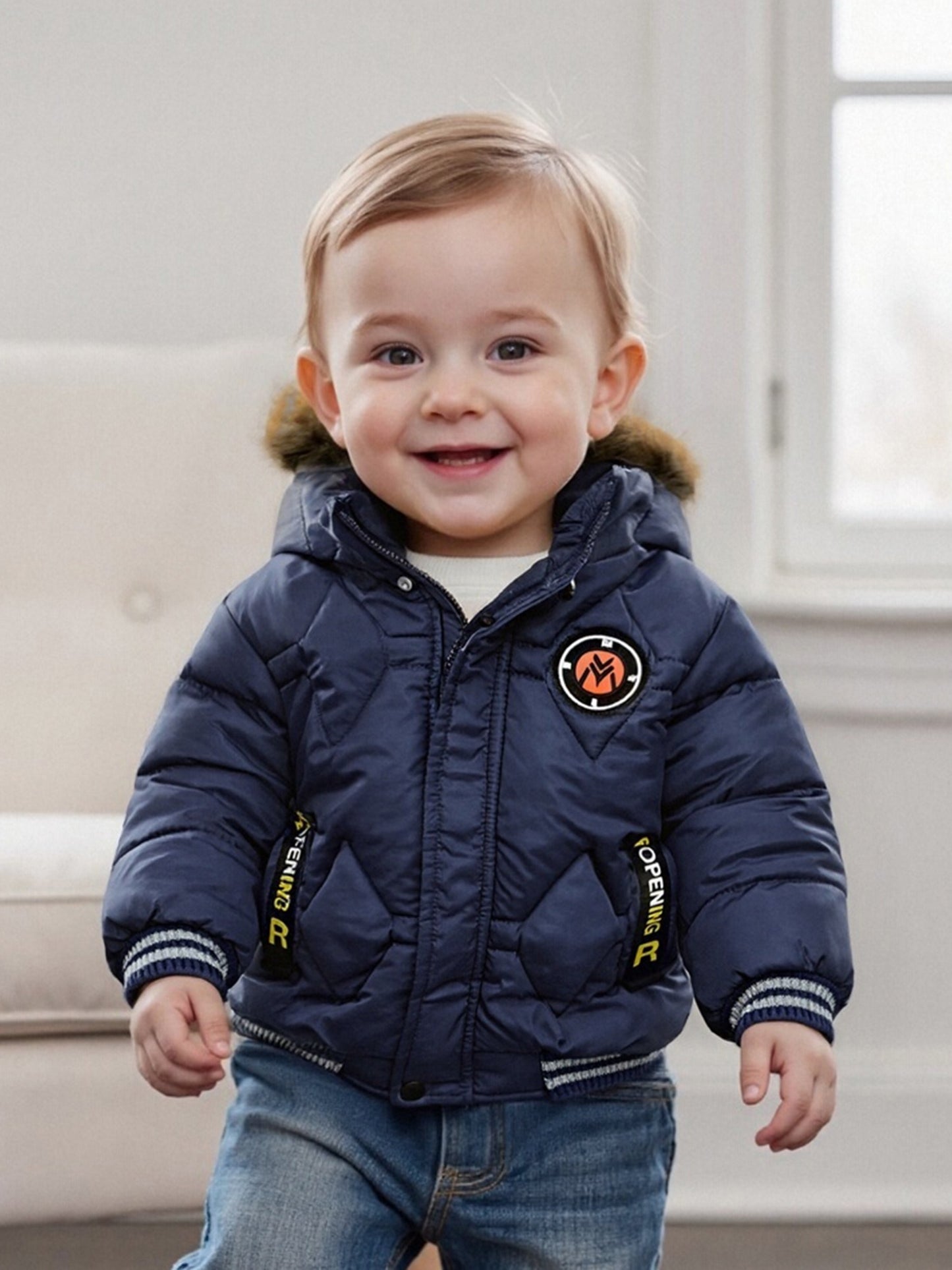 Boys' Thick Insulated Hooded Jacket