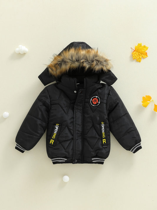 Boys' Thick Insulated Hooded Jacket